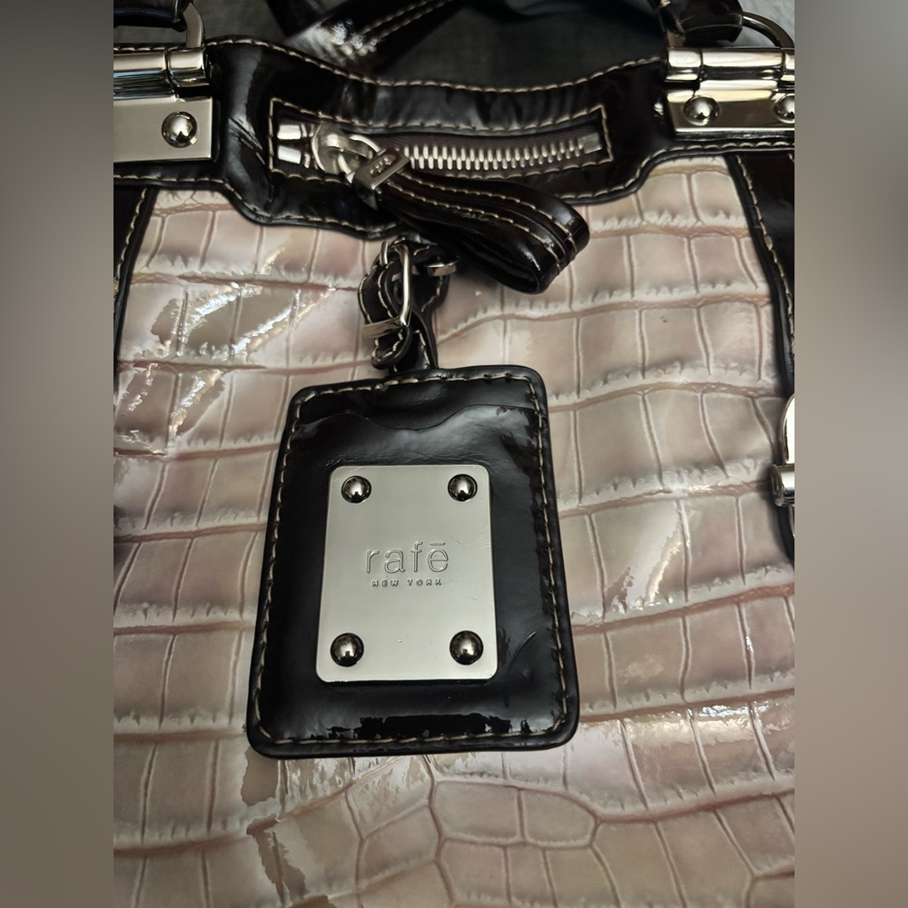 Vintage Rafe New York Shoulder Bag - crocodile pattern in pink, beige, and brown - Picture 4 of 6